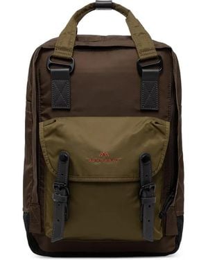 Doughnut Macaroon Buckle-Fastening Logo-Embroidered Backpack - Black
