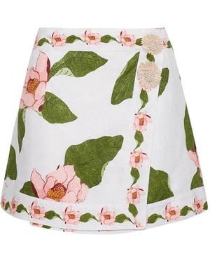 Cara Cara Fischer Minirock Mit Blumenprint - Weiß