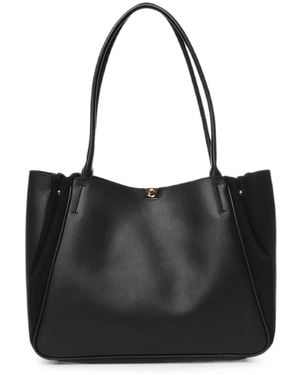 Coccinelle Suede-Panel Leather Shoulder Bag - Black