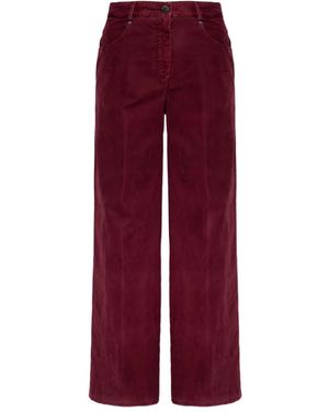 forte_forte Flocked Cotton 5 Pockets Trousers - Red