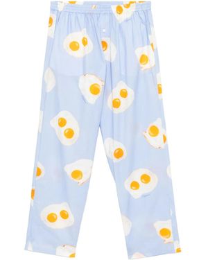Moschino Pantalon À Imprimé Graphique - Bleu