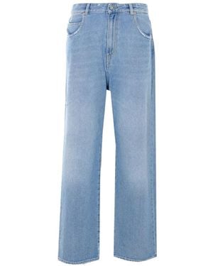 TRUE AVENUE Marta Used-Effect Straight-Leg Jeans - Blue