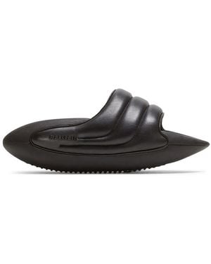 Balmain B-It Quilted Lambskin Slip On Sandals, , 100% Rubber - Black
