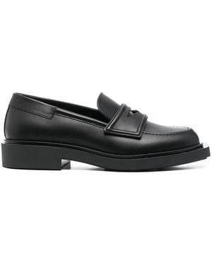 3Juin Almond-Toe Leather Loafers - Black