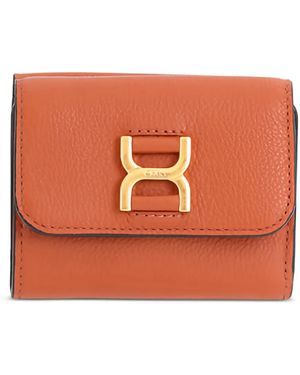Chloé Trifold Leather Wallet - Orange