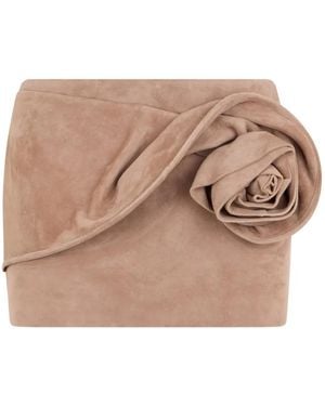 Magda Butrym Rose-Detail Draped Skirt - Natural