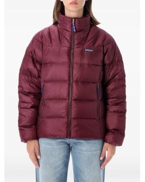 Patagonia Fitz Roy Quilted Logo-Patch Jacket - Red