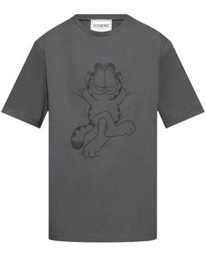 Iceberg X Garfield Cotton T-Shirt - Grey