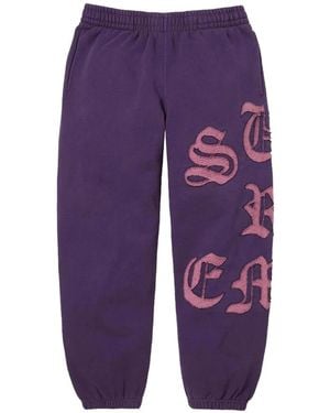 Supreme Pantalon De Jogging À Chevilles Élastiquées - Purple