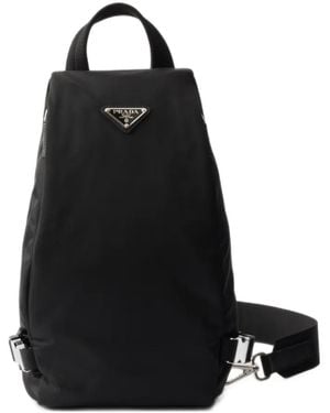 Prada Rucksack Mit Saffiano-Leder - Schwarz