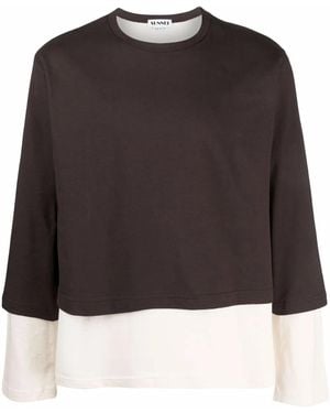 Sunnei T-Shirt Con Design A Doppio Strato - Nero
