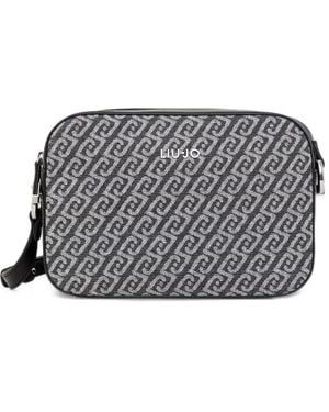 Liu Jo Monogram-Pattern Crossbody Bag - Grey