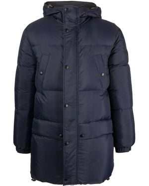 Yves Salomon Hooded Feather-Down Padded Jacket - Blue