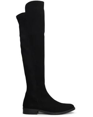 Julie Dee Suede-Finish Over-The-Knee Boots - Black