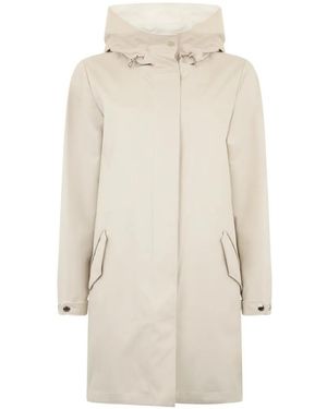 Moorer Hooded Parka Coat - White