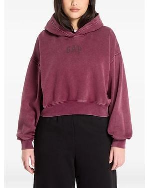 Gap Vintagesoft Cropped Hoodie - Red