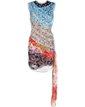 Marine Serre Regenerated Scarves シルクミニドレス - レッド