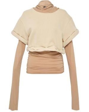 we11done Layered Hoodie - Natural