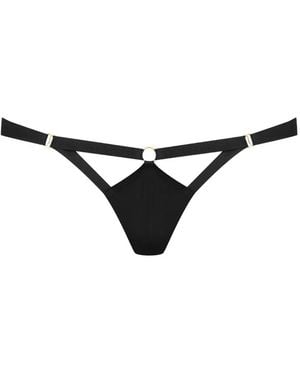 Maison Close Ring-Detail Thong - Black
