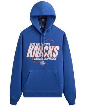 Kith Nelson Logo-Print Hoodie - Blue