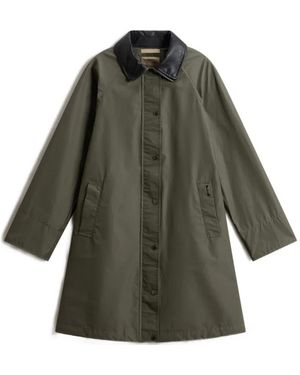 Woolrich Dundee Superwax Trenchcoat - Grijs