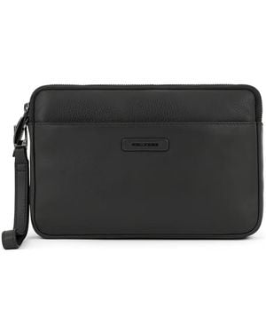 Piquadro Leather Clutch Bag - Black