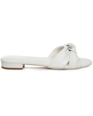 Ginissima Sofia Knot-Detail Leather Sandals - White