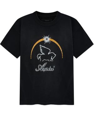 Amiri Crystal-Embellished Pegasus T-Shirt - Black
