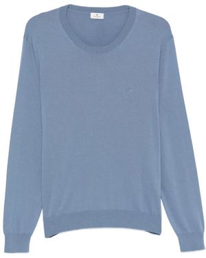Etro Pull À Motif Pegaso Brodé - Blue
