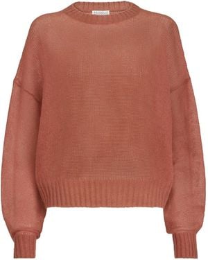 Brunello Cucinelli Monili-Detail Crew-Neck Jumper - Brown