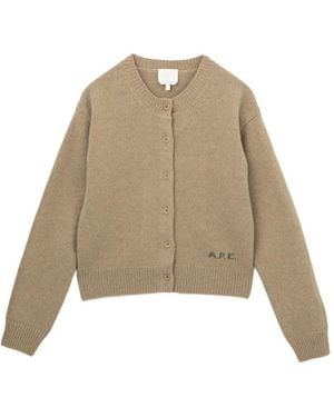 A.P.C. Vest Met Geborduurd Logo - Naturel