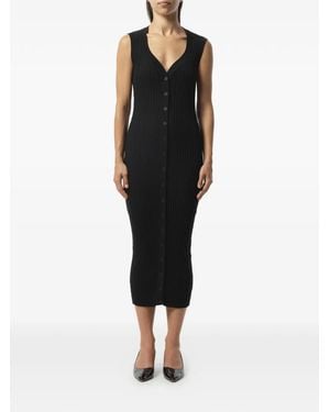 Givenchy Wollkleid Mit Geripptem Einsatz - Schwarz