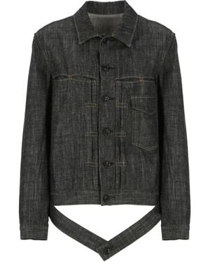 Y's Yohji Yamamoto Jack Met Klepzak En Knoopsluiting - Zwart