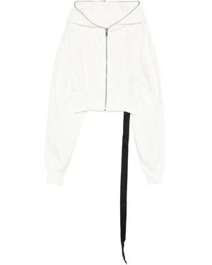 Rick Owens Hooded zip-up top - Blanco