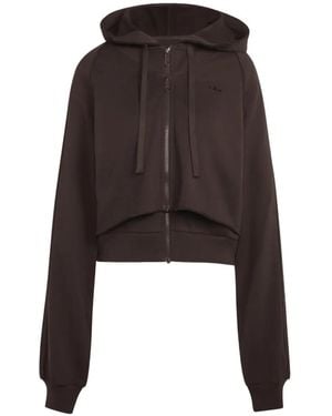 adidas Cropped Layered-Effect Hoodie - Black