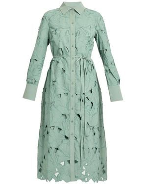 Erdem Floral Cut-Out Shirt Dress - Green