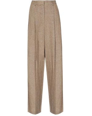 Loro Piana Kurt プリーツ パンツ - ナチュラル