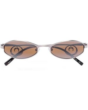 Marine Serre X Vuarnet Swirl Oval-Frame Sunglasses - Brown