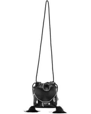 Ann Demeulemeester Small Zoi Charm-Embellished Tassel-Detail Bucket Bag - Black