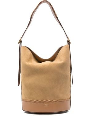 Polo Ralph Lauren Medium Secchiello Braided-Handle Bucket Bag - Brown