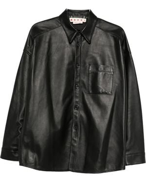 Marni Leather shirt - Schwarz