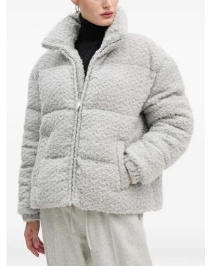 Moschino Zip-Fastening Puffer Jacket - Grey