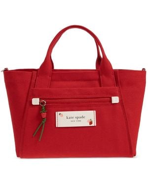 Kate Spade Dash Logo-Patch Tote Bag - Red