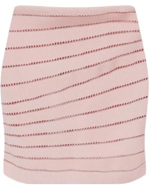 Balmain Minifalda De Punto Calado - Rosa