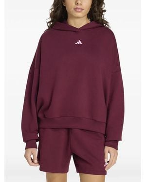 adidas Logo-Print Studio Hoodie - Purple