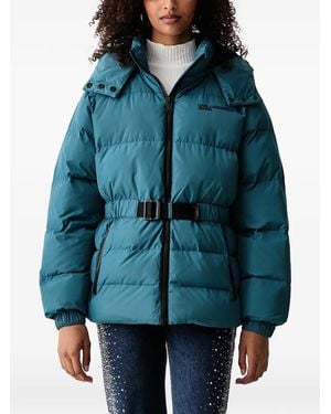 KARL LAGERFELD Belted Puffer Jacket - Blue