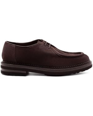 Green George Apron-Toe Suede Derby Shoes - Brown