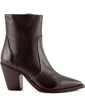 Julie Dee 70Mm Pointed-Toe Block-Heel Boots - Brown