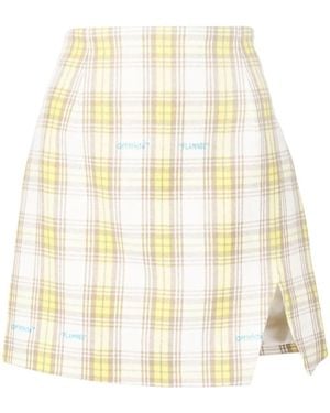 Off-White c/o Virgil Abloh Check-Print Mini Skirt - White