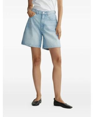 DL1961 Taylor Faded-Effect High-Waisted Shorts - Blue